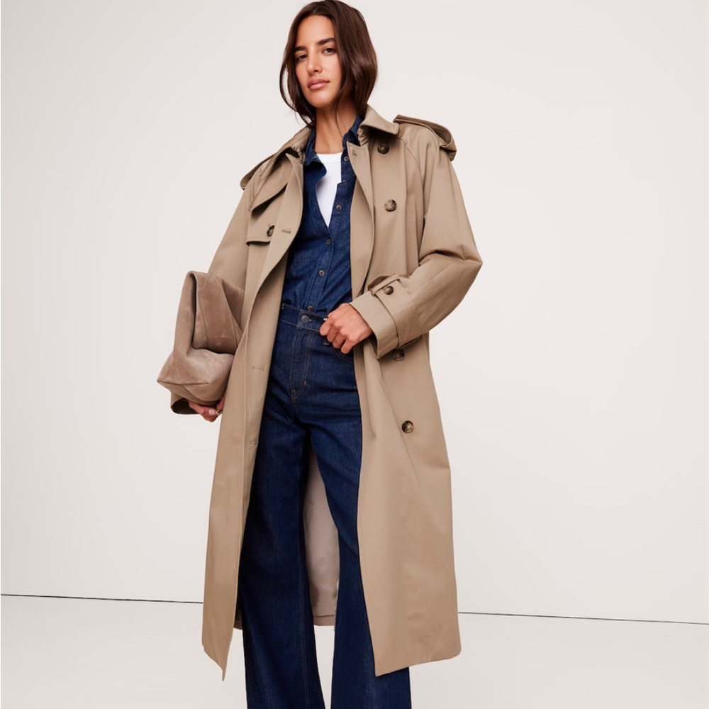 Banana Republic Women's Cotton Trench Coat Medium Petite NEW WITH TAGS!